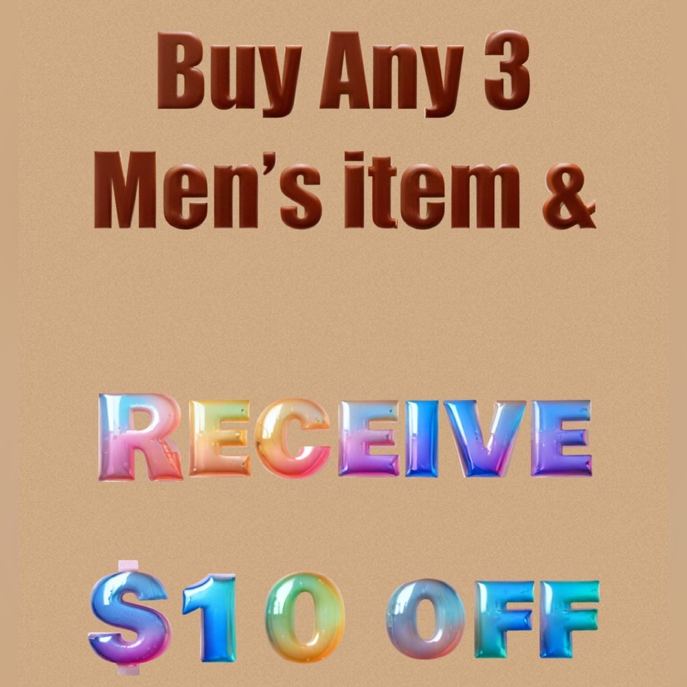 Receive $10 off on any Men’s bundle of 3